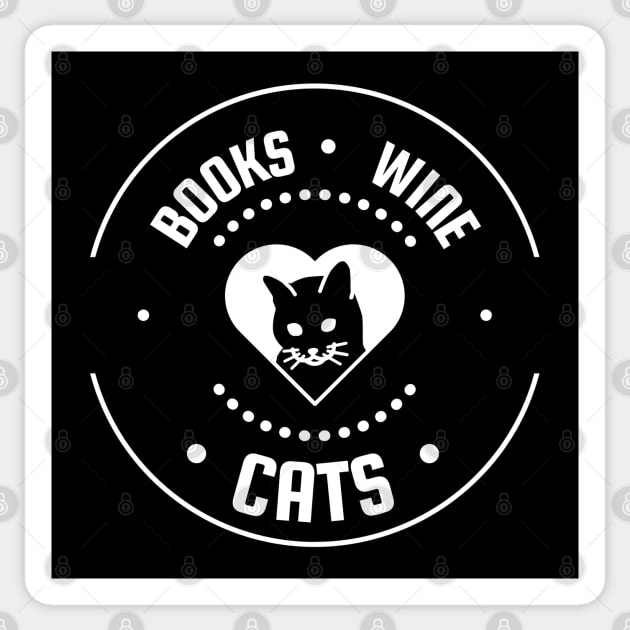 Books Wine Cats Sticker by Hello Sunshine